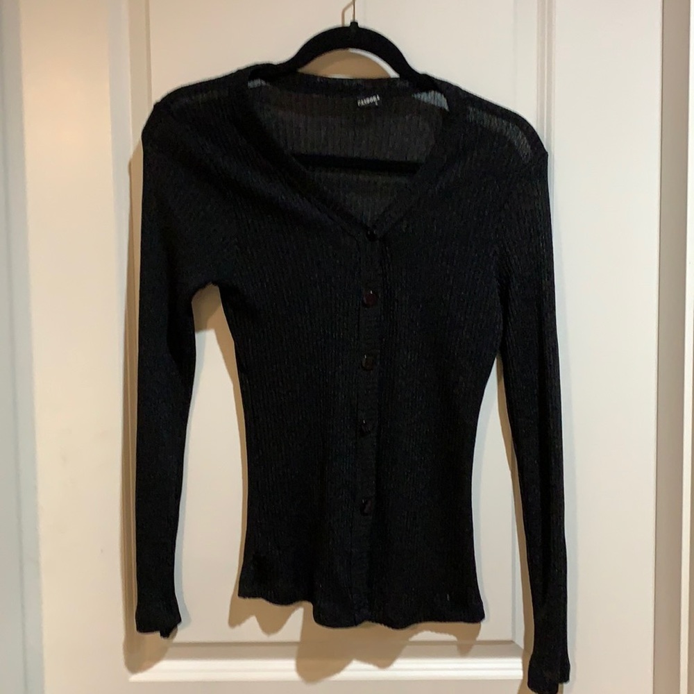 Black semi sheer cardigan